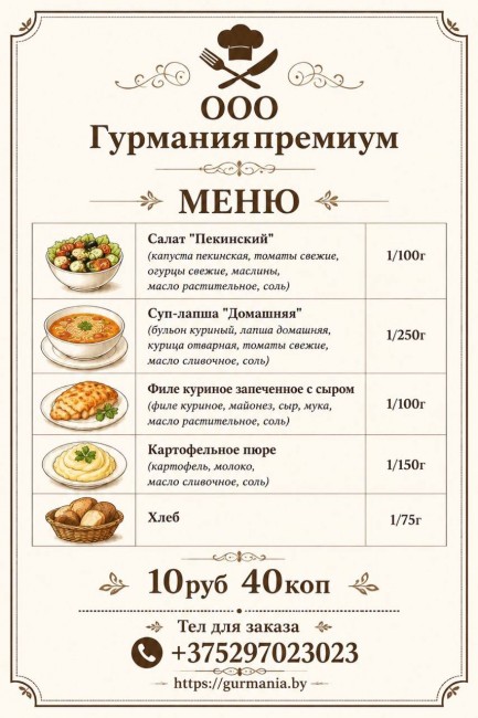 Дорогие участники, нашего конкурса, есть возможность приобретения обеденного комплекса с доставкой на площадку.